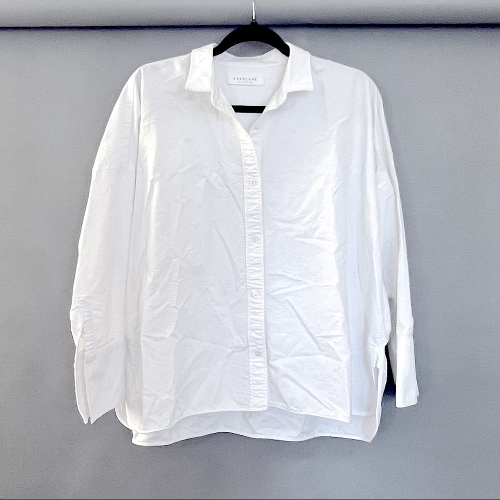 Everlane boxy Oxford oversized cotton button down shirt womens 10